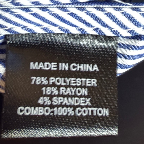 Twofer Black long sleeve mock neck tunic over blue and white stripe - Large - Picture 16 of 16